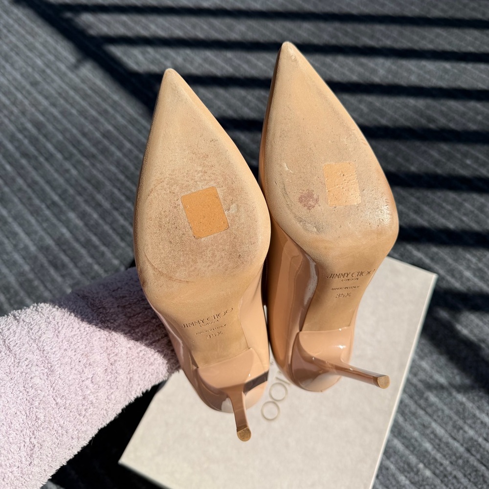 Jimmy Choo Powder Pink Patent Leather Pumps US 5.5 EU 35.5 - Picture 7 of 14